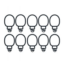 10 Bulbi luminosi in vetro per filo luminoso da 20 luci