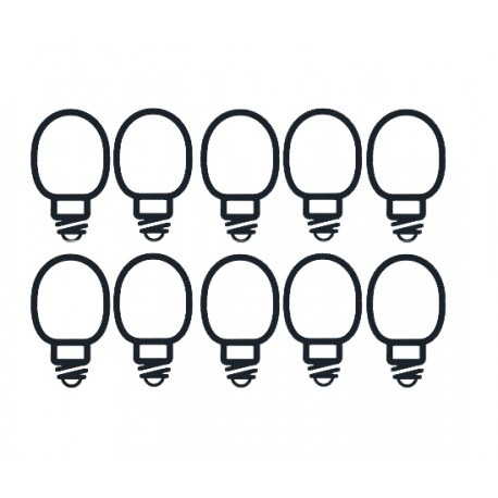 10 Bulbi luminosi in vetro per filo luminoso da 35 luci